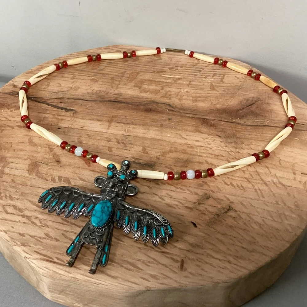 🔵 Vintage - Sancrest Native American Style - Necklace 1950s - Rare - Unique